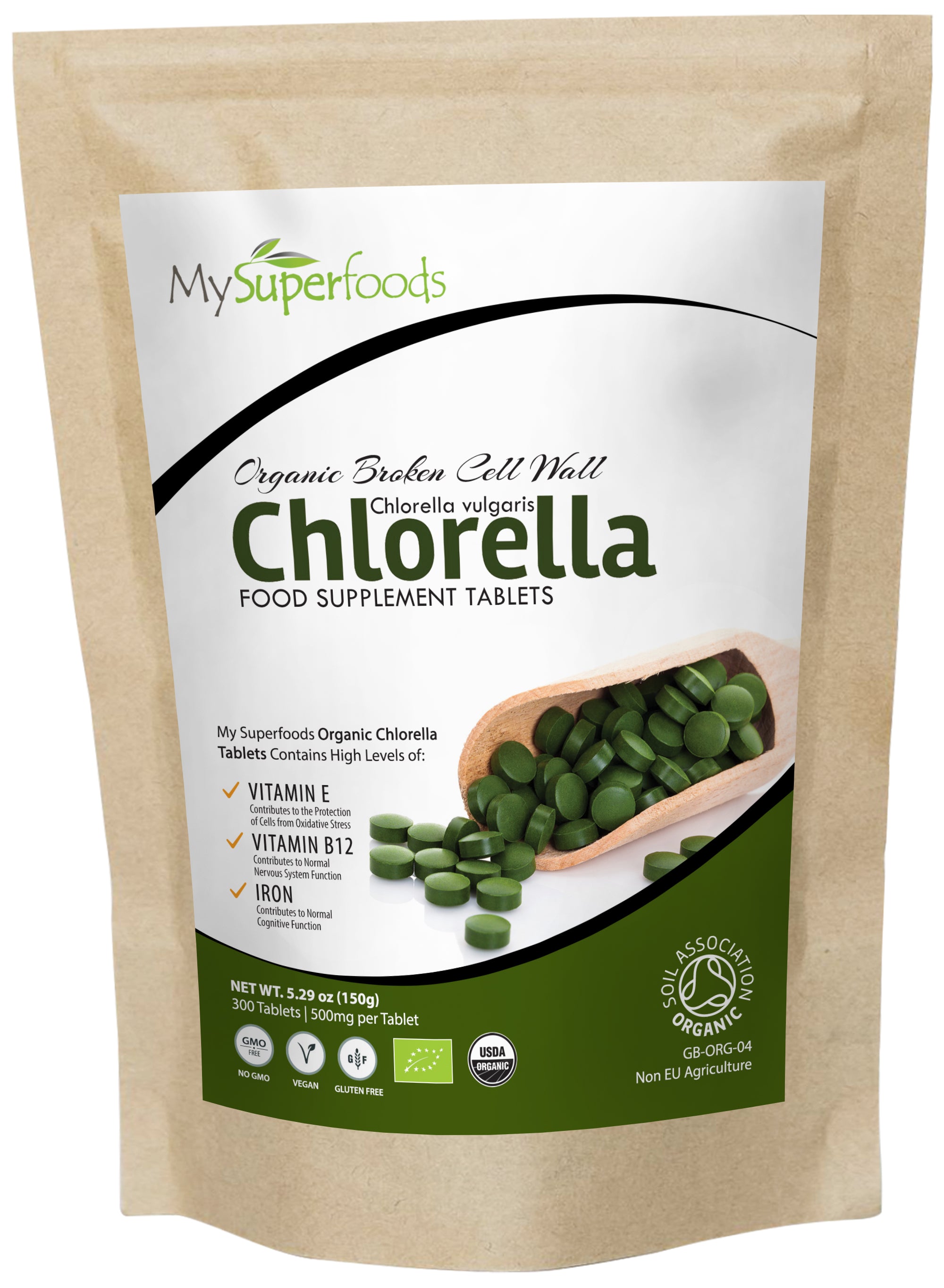 Organic Chlorella Tablets (300 x 500mg)